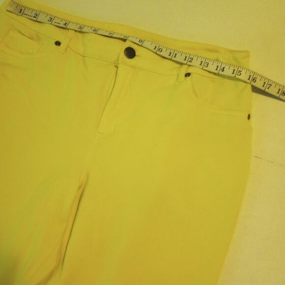 C est 1946 Yellow rayon and cotton jeggings with zipper closure - Picture 6 of 7